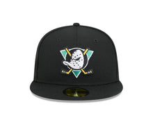 Load image into Gallery viewer, Aneheim Ducks New Era 59Fifty Black Fitted NHL Hat
