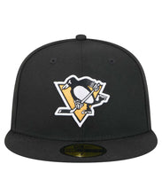Load image into Gallery viewer, Pittsburgh Penguins New Era 59Fifty Black Fitted NHL Hat
