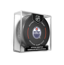 Load image into Gallery viewer, Edmonton Oilers Officially Licensed 2024-2025 Team Game Hockey Puck
