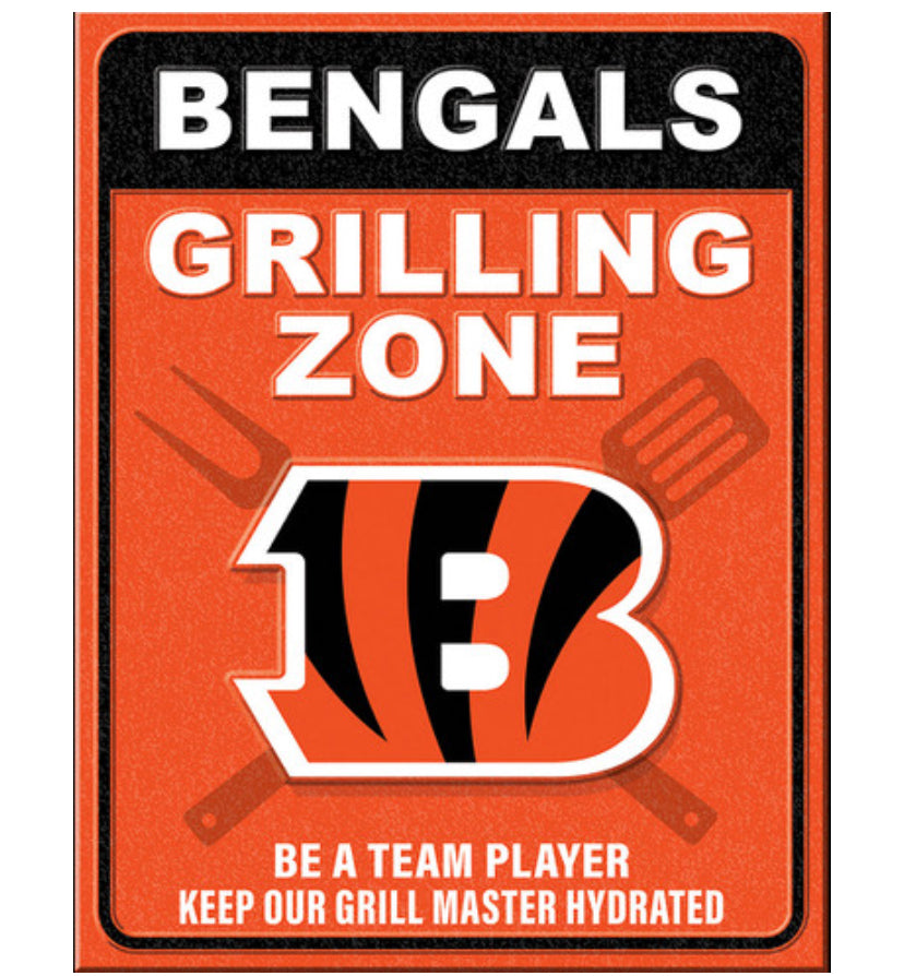 Cincinnati Bengals Grilling Zone Classic Metal Wall Sign