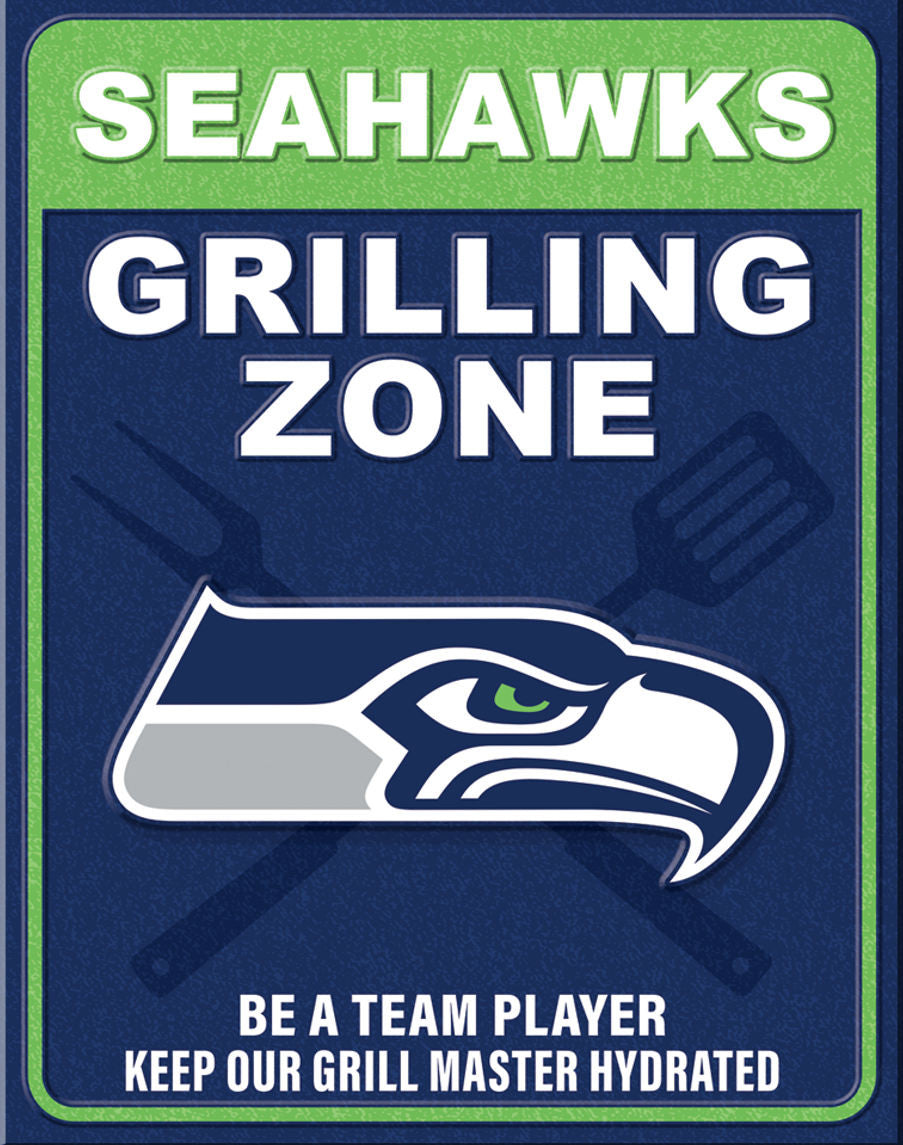 Seattle Seahawks Grilling Zone Classic Metal Wall Sign