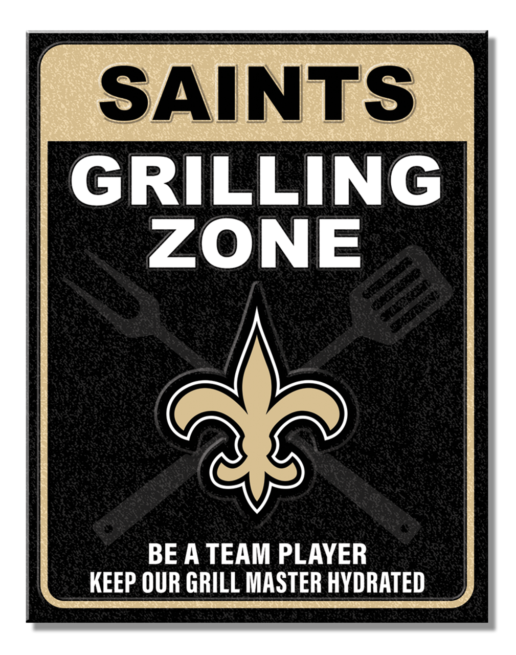 New Orleans Saints Grilling Zone Classic Metal Wall Sign