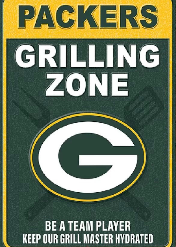 Green Bay Packers Grilling Zone Classic Metal Wall Sign