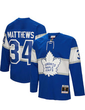 Load image into Gallery viewer, Men&#39;s Mitchell &amp; Ness Toronto Maple Leafs Auston Matthews Blue 2017 Blue Line Vintage NHL Jersey
