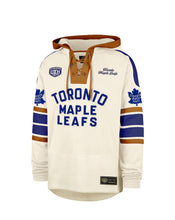 Load image into Gallery viewer, Men&#39;s &#39;47 Brand Toronto Maple Leafs Old Time Hockey Cream Lace-Up Pullover NHL Hoodie
