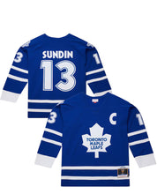 Load image into Gallery viewer, Men&#39;s Mitchell &amp; Ness Toronto Maple Leafs Mats Sundin 1997-98 Throwback Powerplay Royal Blue NHL Jersey
