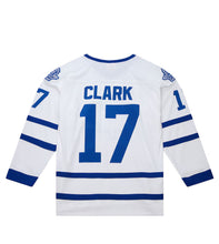 Load image into Gallery viewer, Men&#39;s Mitchell &amp; Ness Toronto Maple Leafs Wendel Clark 1992-93 Throwback Powerplay White NHL Jersey
