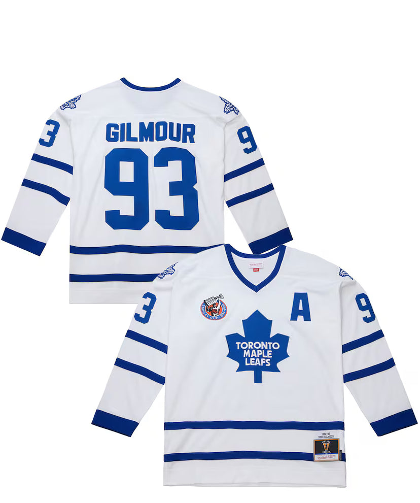Men's Mitchell & Ness Toronto Maple Leafs Doug Gilmour 1992-93 Throwback Powerplay White NHL Jersey