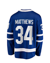 Load image into Gallery viewer, Men&#39;s Fanatics Toronto Maple Leafs Auston Matthews &#39;C&#39; Royal Blue Breakaway NHL Jersey
