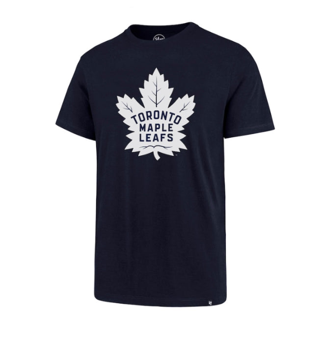 Men's 47 Brand Toronto Maple Leafs Team Logo Navy Blue Tee / T-Shirt