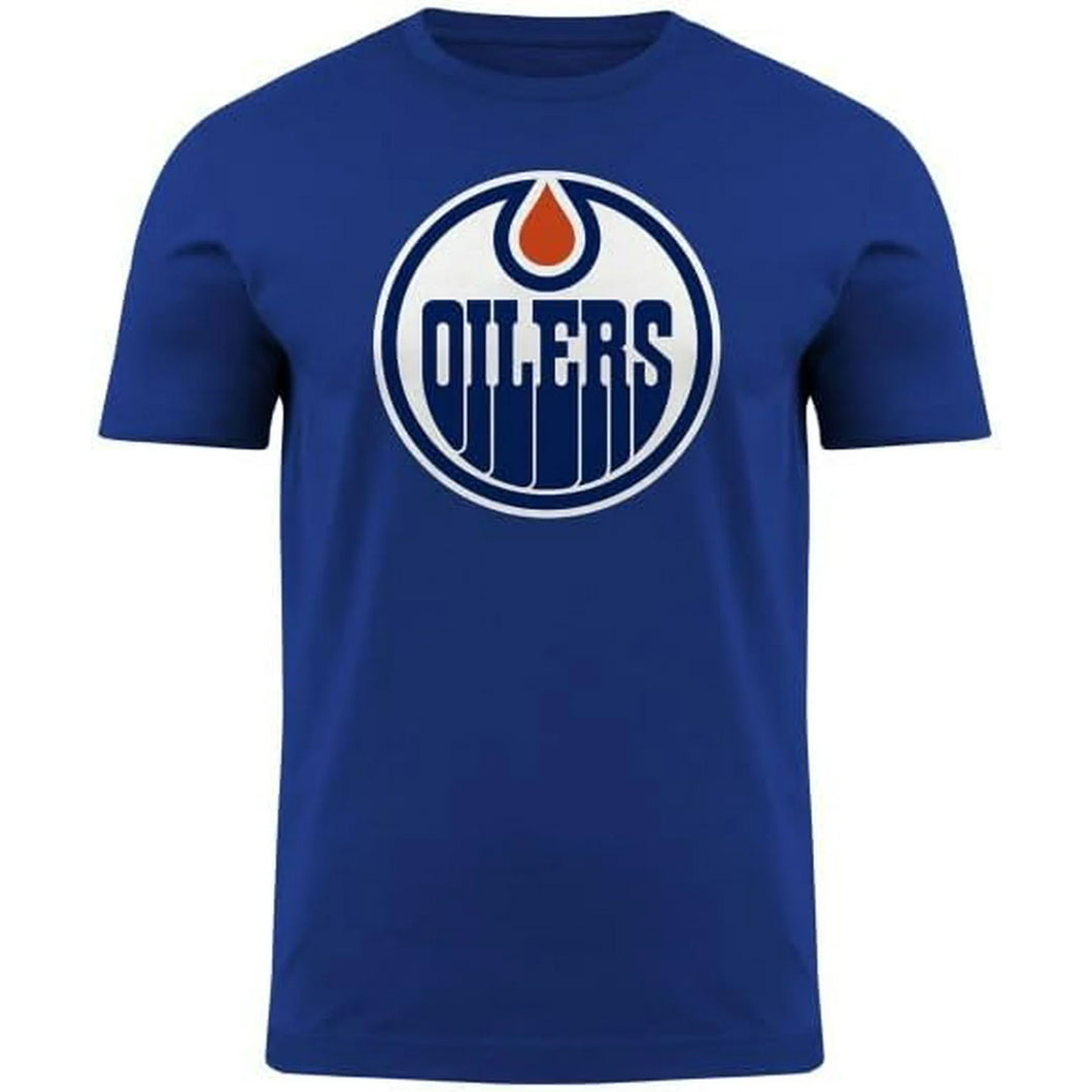 Men's Bulletin Edmonton Oilers Team Logo Royal Blue Tee / T-Shirt