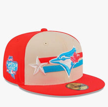 Load image into Gallery viewer, Toronto Blue Jays Coral &amp; Tan New Era 59Fifty 2024 All Star Game Fitted MLB Hat
