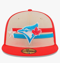 Load image into Gallery viewer, Toronto Blue Jays Coral &amp; Tan New Era 59Fifty 2024 All Star Game Fitted MLB Hat
