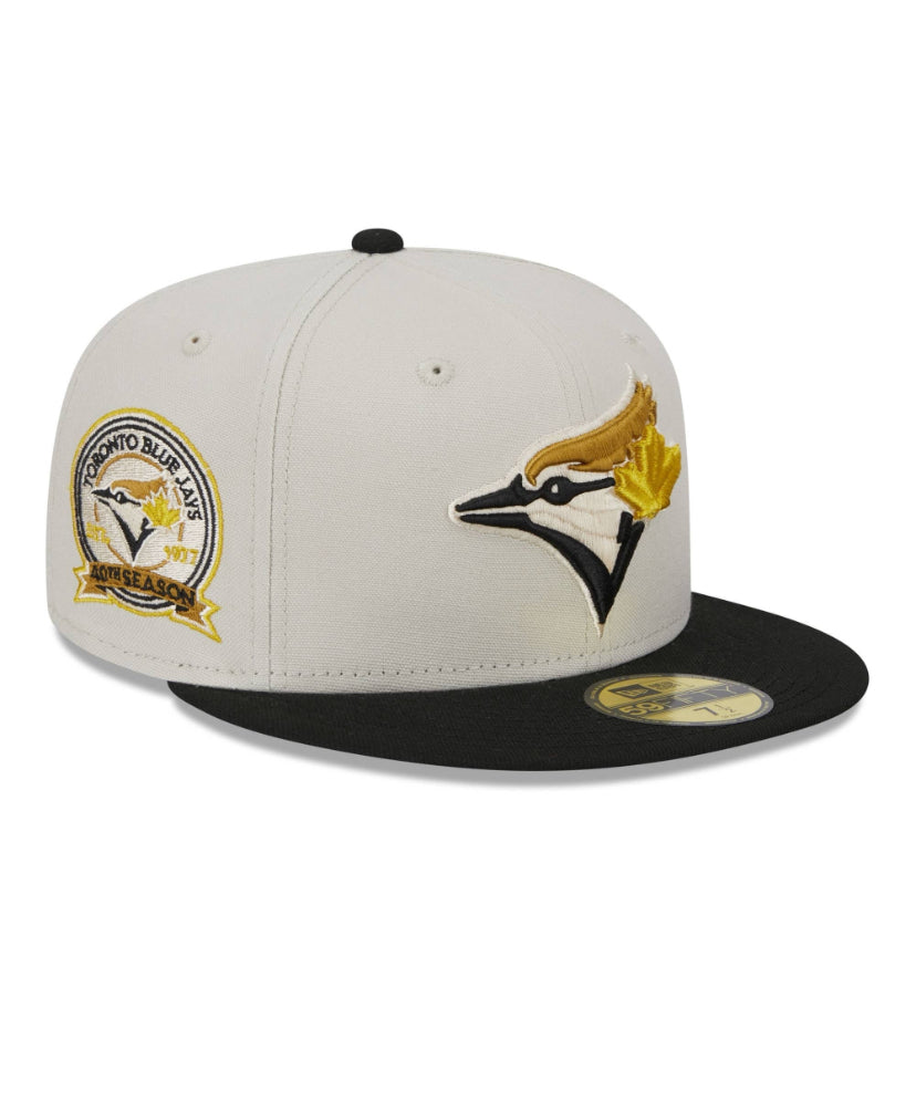 Toronto Blue Jays Cream, Black & Gold New Era 59Fifty Two Tone Stone Fitted MLB Hat