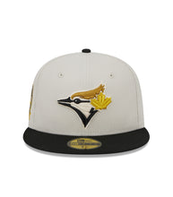 Load image into Gallery viewer, Toronto Blue Jays Cream, Black &amp; Gold New Era 59Fifty Two Tone Stone Fitted MLB Hat
