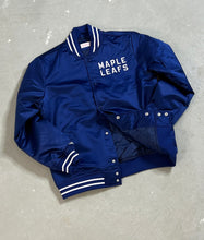 Load image into Gallery viewer, Toronto Maple Leafs Mitchell &amp; Ness Heavyweight Blue Satin Varsity Jacket
