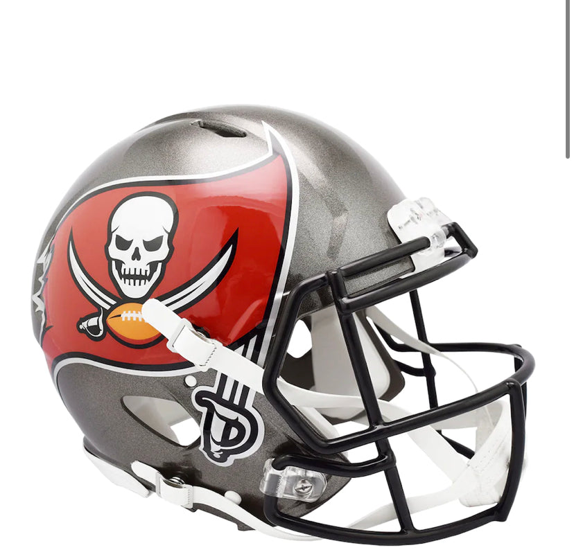 Tampa Bay Buccaneers Replica Full Size Pewter NFL Riddell Helmet
