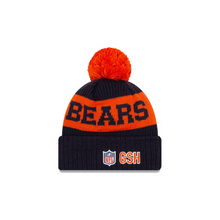Load image into Gallery viewer, Chicago Bears New Era 2020 NFL Sideline Official Sport Pom Cuffed Knit Hat/Toque
