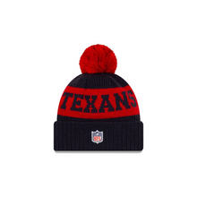 Load image into Gallery viewer, Houston Texans New Era 2020 NFL Sideline - Official Sport Pom Cuffed Knit Hat/Toque
