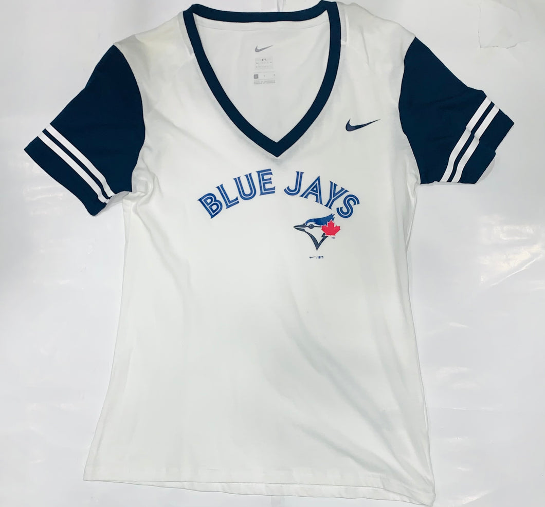 Toronto Blue Jays Women's White V Neck T-Shirt