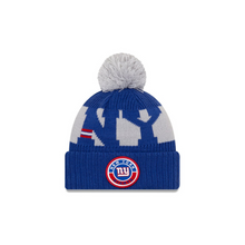 Load image into Gallery viewer, New York Giants New Era 2020 NFL Sideline - Official Sport Pom Cuffed Knit Hat/Toque

