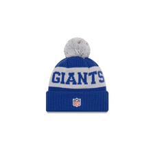Load image into Gallery viewer, New York Giants New Era 2020 NFL Sideline - Official Sport Pom Cuffed Knit Hat/Toque
