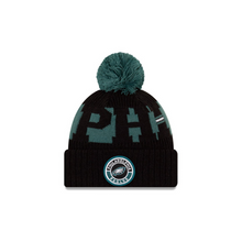 Load image into Gallery viewer, Philadelphia Eagles New Era 2020 NFL Sideline Official Sport Pom Cuffed Knit Hat/Toque
