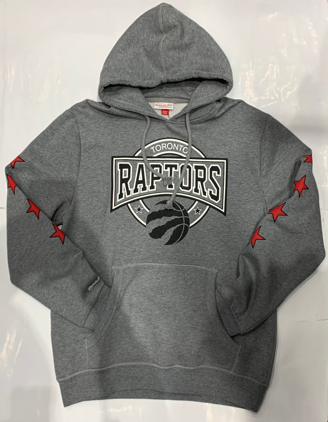 Toronto Raptors Grey Pullover Hoodie With Star Sleeves