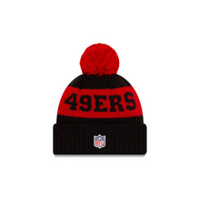 Load image into Gallery viewer, San Francisco 49ers New Era 2020 NFL Sideline Official Sport Pom Cuffed Knit Hat/Toque
