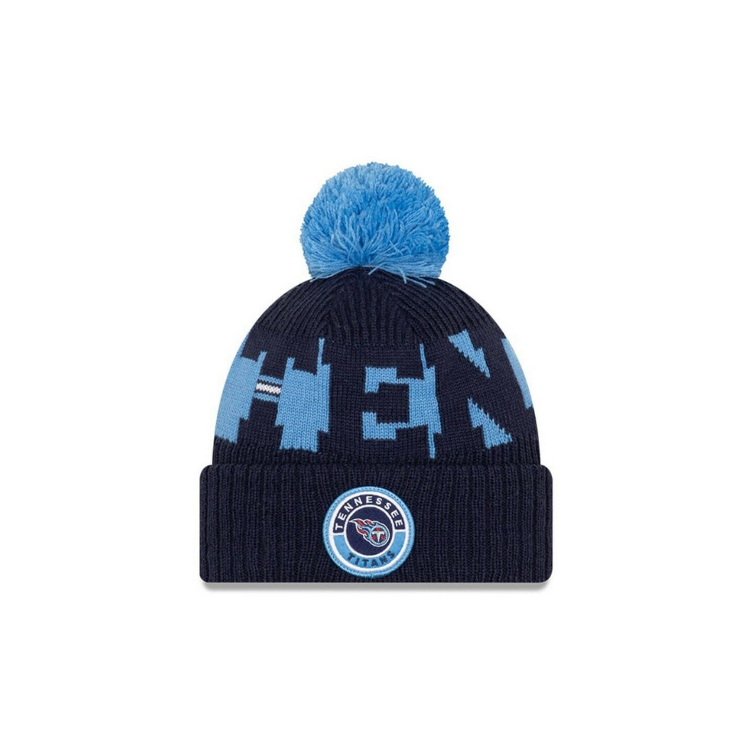 Tennessee Titans New Era 2020 NFL Sideline Official Sport Pom Cuffed Knit Hat/Toque