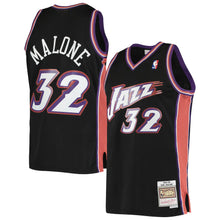 Load image into Gallery viewer, Men&#39;s Mitchell &amp; Ness Karl Malone Utah Jazz Black NBA Hardwood Classics Swingman Jersey
