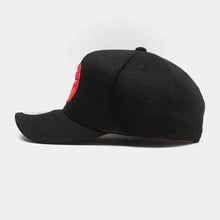 Load image into Gallery viewer, Men&#39;s Mitchell &amp; Ness Red Ball Black Toronto Raptors Snap-back Hat ( slightly curved brim)
