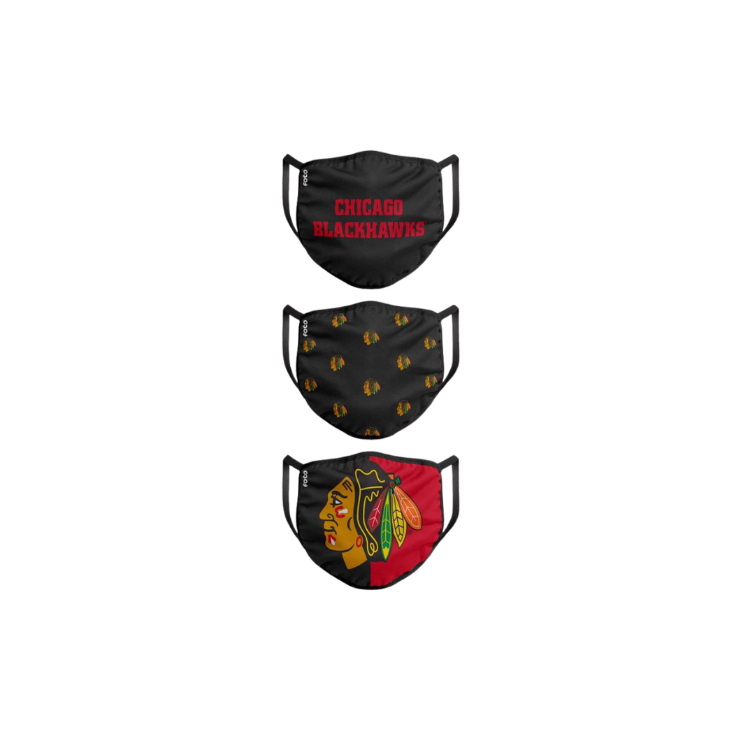 Chicago Blackhawks NHL Face Masks 3-Pack