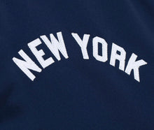Load image into Gallery viewer, Men&#39;s New York Yankees Mitchell &amp; Ness Heavyweight Navy Blue Satin Varsity MLB Jacket
