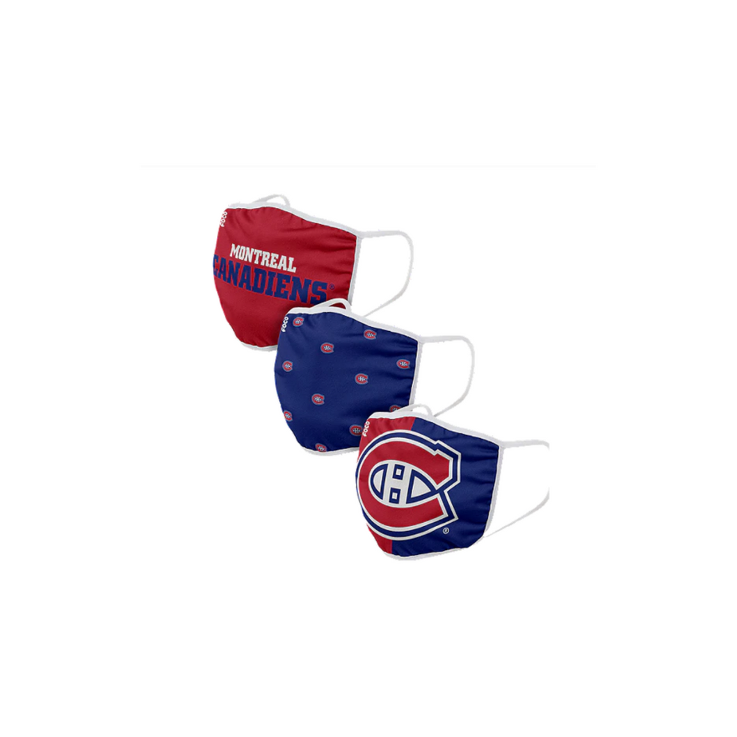 Montreal Canadiens NHL Face Masks 3 Pack