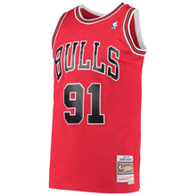 Load image into Gallery viewer, Men’s Mitchell &amp; Ness Dennis Rodman Chicago Bulls Red NBA Hardwood Classics Swingman Jersey
