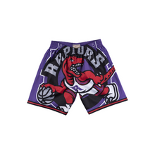 Load image into Gallery viewer, Toronto Raptors Mitchell &amp; Ness Big Face Shorts - Purple
