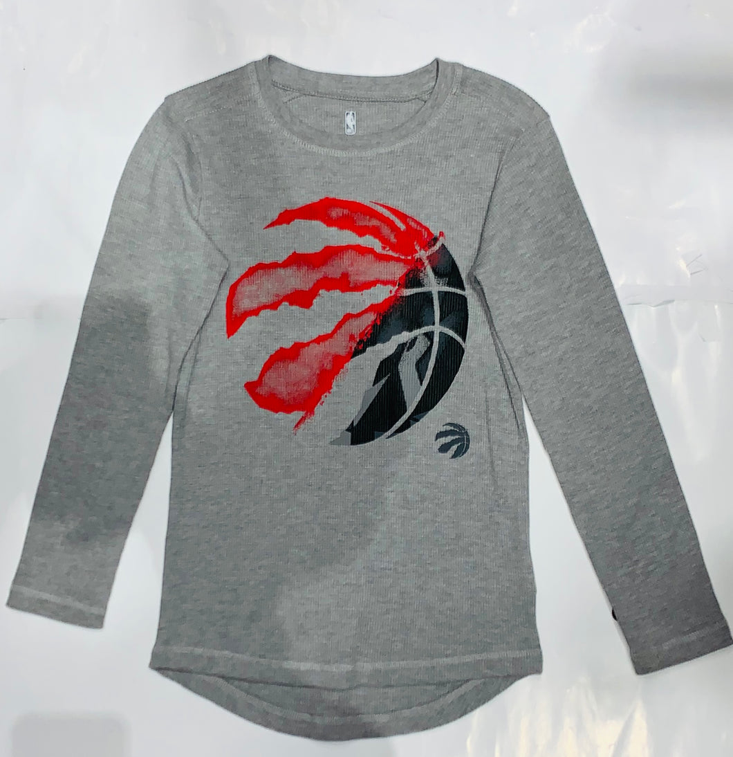 Women’s Toronto Raptors Youth Ripped Basketball Logo Long Sleeve T-Shirt