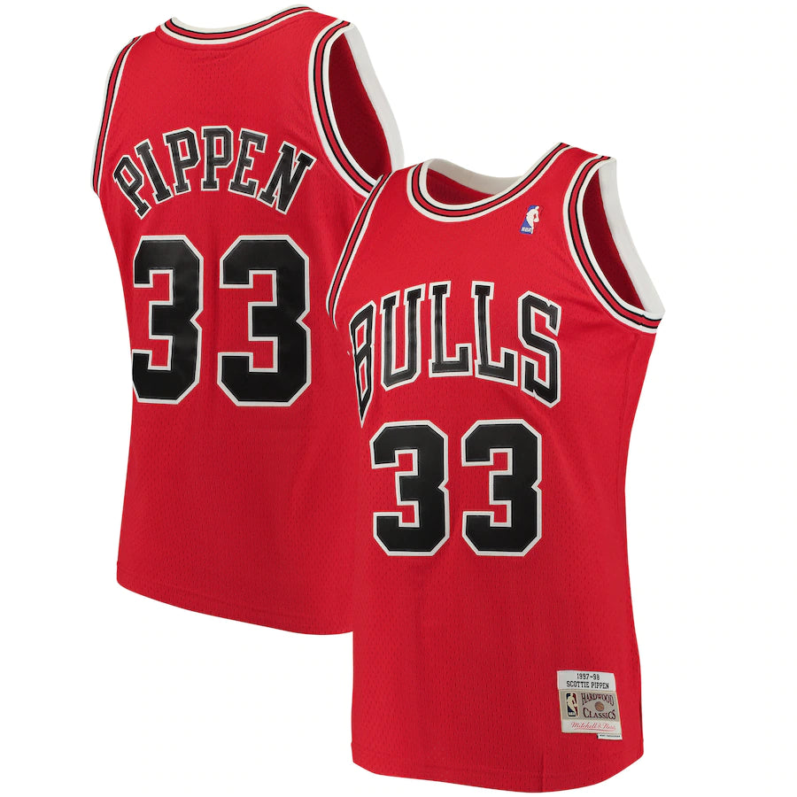 Men’s Mitchell & Ness Scottie Pippen Chicago Bulls Red NBA Hardwood Classics Swingman Jersey
