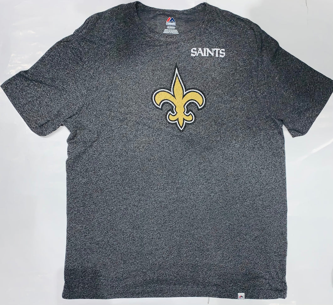 New Orleans Saints Grey Majestic Team Logo Tee