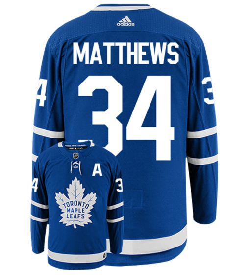 Men's Adidas Toronto Maple Leafs Auston Matthews 'A' Royal Blue Authentic NHL Jersey
