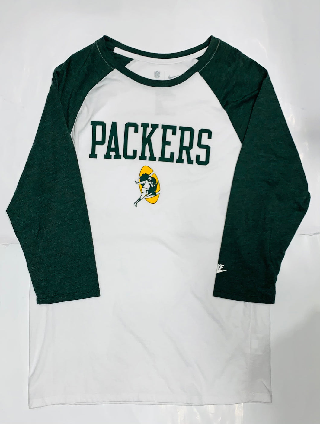 Green Bay Packers Nike 3/4 Sleeve Green/White T-Shirt