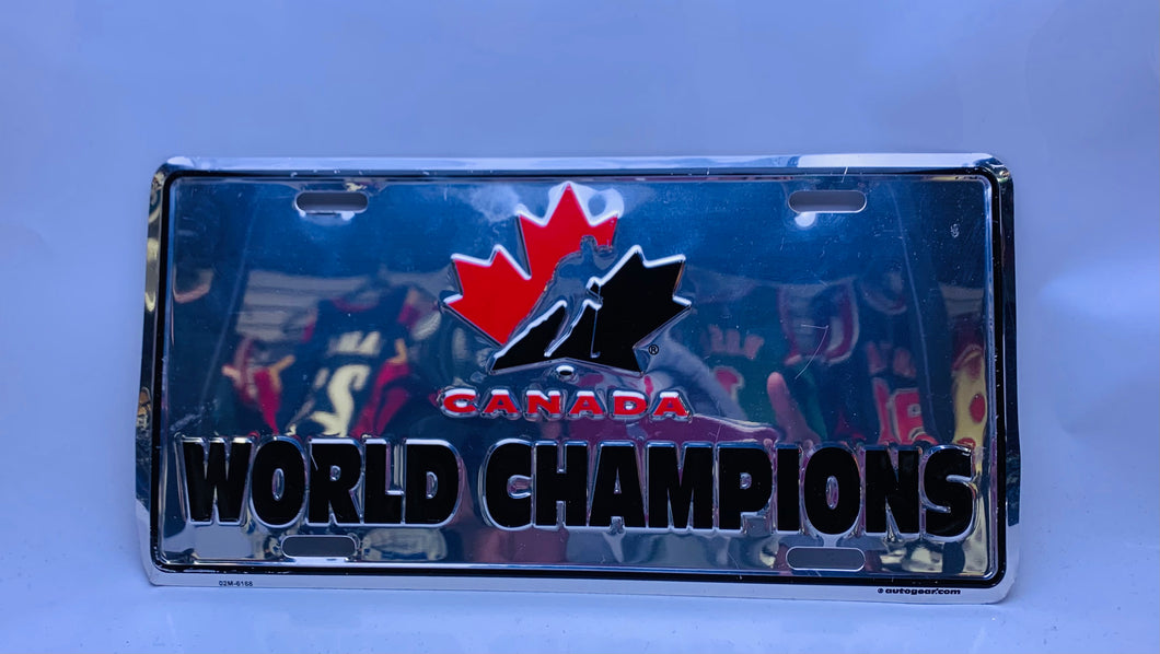 Team Canada NHL World Champions Chrome License Plate Cover