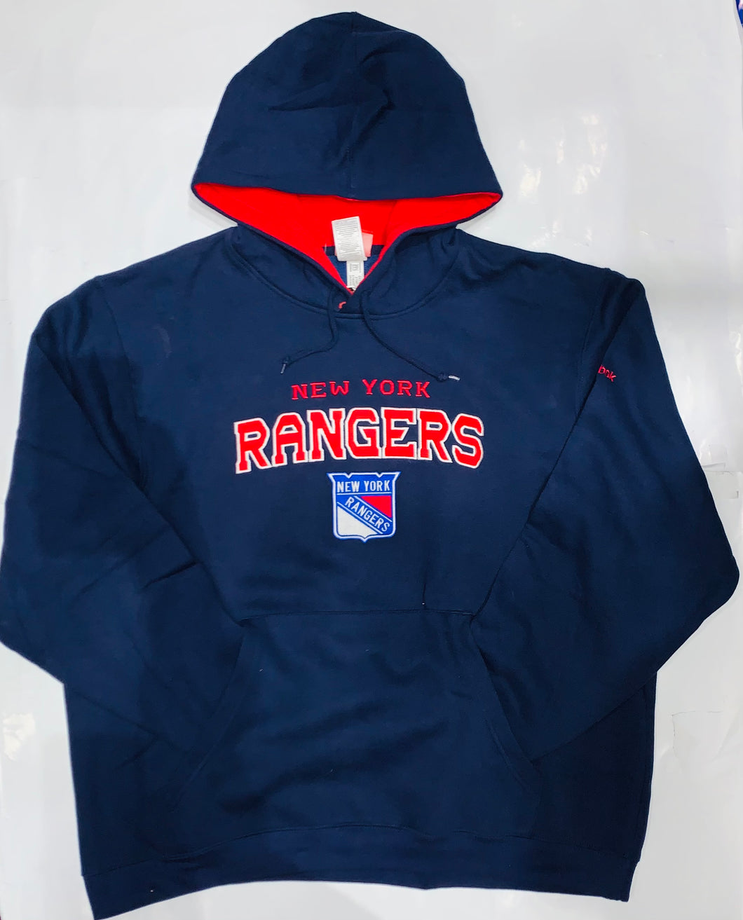 New York Rangers Navy Reebok Pullover Hoodie