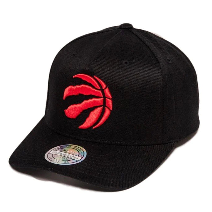 Men's Mitchell & Ness Red Ball Black Toronto Raptors Snap-back Hat ( slightly curved brim)