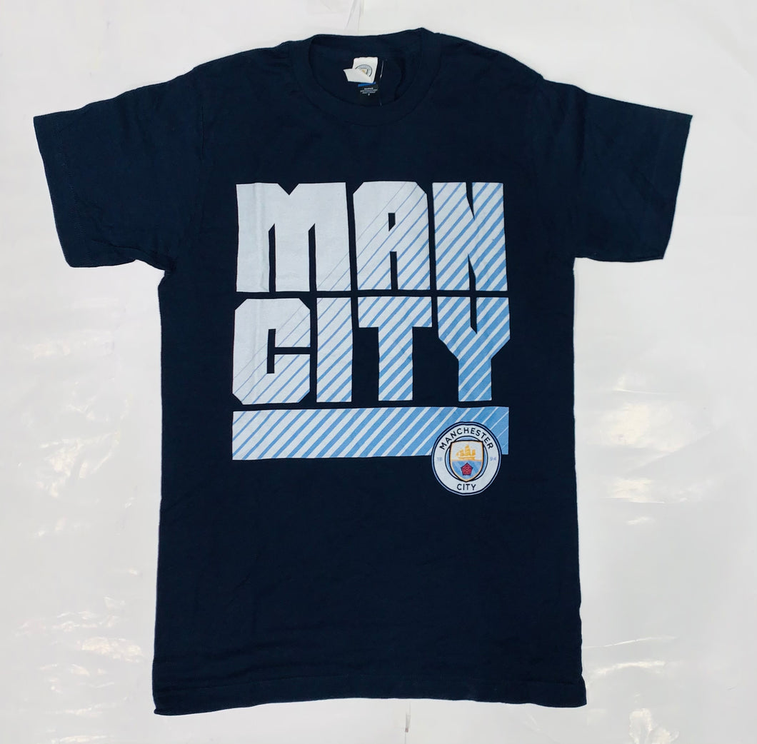Manchester City Navy 'Man City' Print T-Shirt