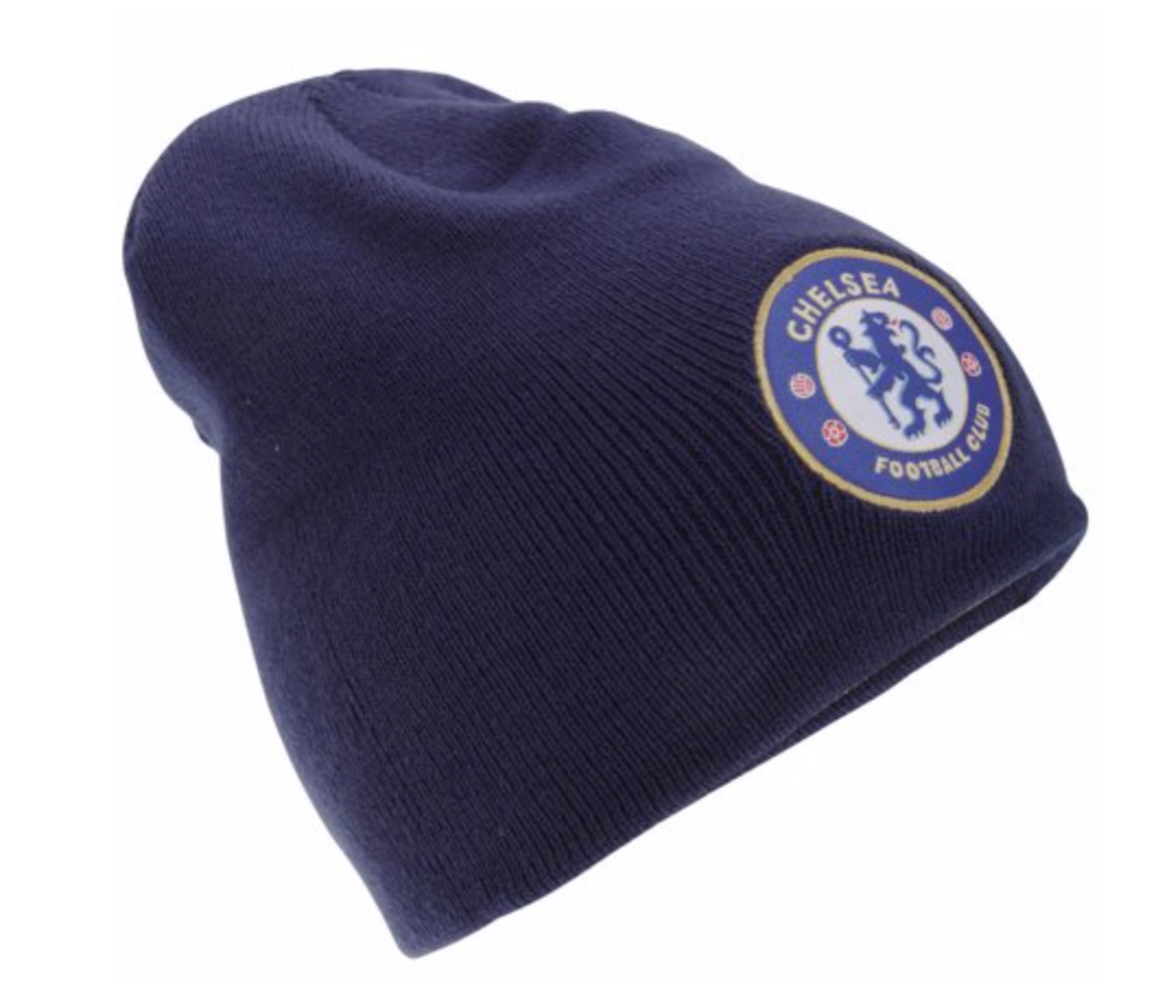 Chelsea FC Men's Official Knitted Winter Football Crest Beanie Hat/Toque