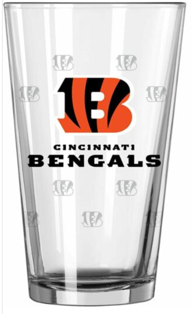 Cincinnati Bengals 16OZ Logo Print Glass