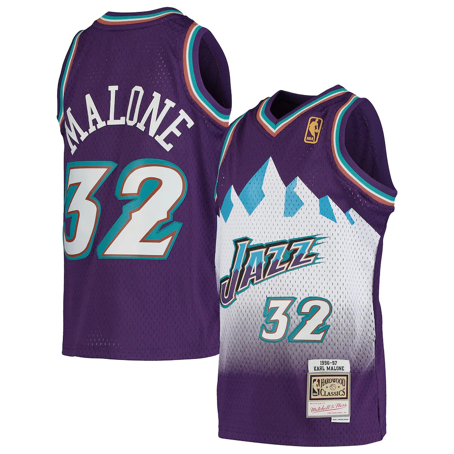 Men’s Mitchell & Ness Karl Malone Utah Jazz Purple NBA Hardwood Classics Swingman Jersey