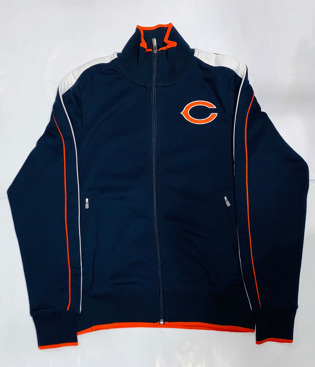Chicago Bears Dark Blue/Orange Track Full-Zip Jacket